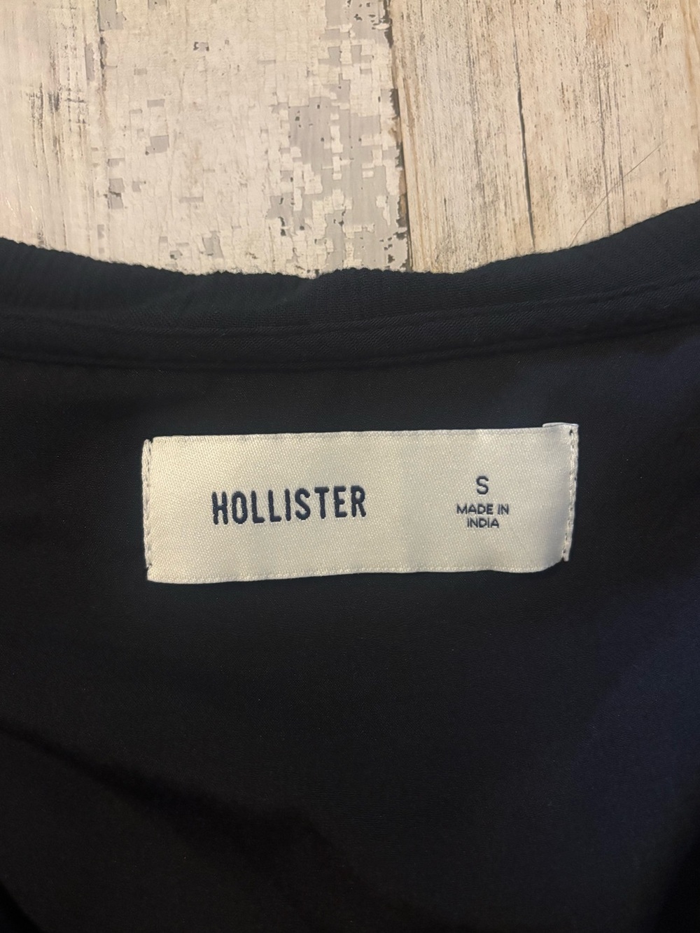 Hollister Black Easy Sleeve Ruffle Baby Doll Lace Paneled Tie Front Top Small View 3